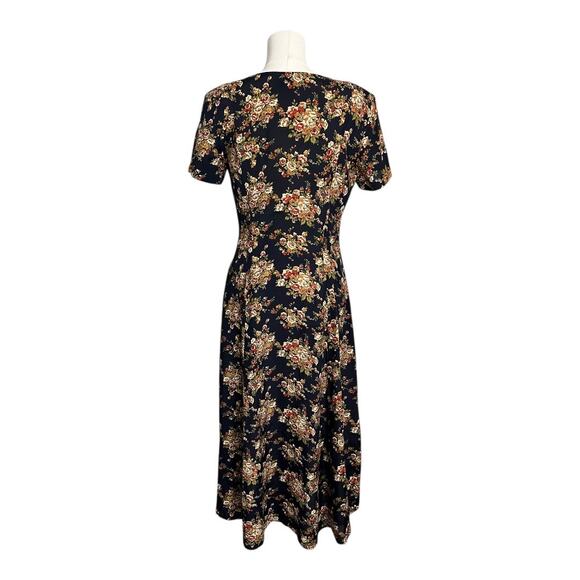 Vintage 90s Floral Boho Dress Rampage Cottagecore Grunge Button Down Midi 5 - Picture 9 of 11